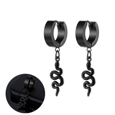 Panka vintage dizaina lapu stīpas auskari sievietēm vīriešiem rotaslietas aksesuāri melni nerūsējošā spalvu auskari Brincos