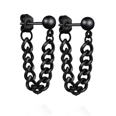 Panka vintage dizaina lapu stīpas auskari sievietēm vīriešiem rotaslietas aksesuāri melni nerūsējošā spalvu auskari Brincos