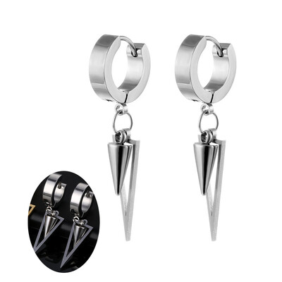 Panka vintage dizaina lapu stīpas auskari sievietēm vīriešiem rotaslietas aksesuāri melni nerūsējošā spalvu auskari Brincos