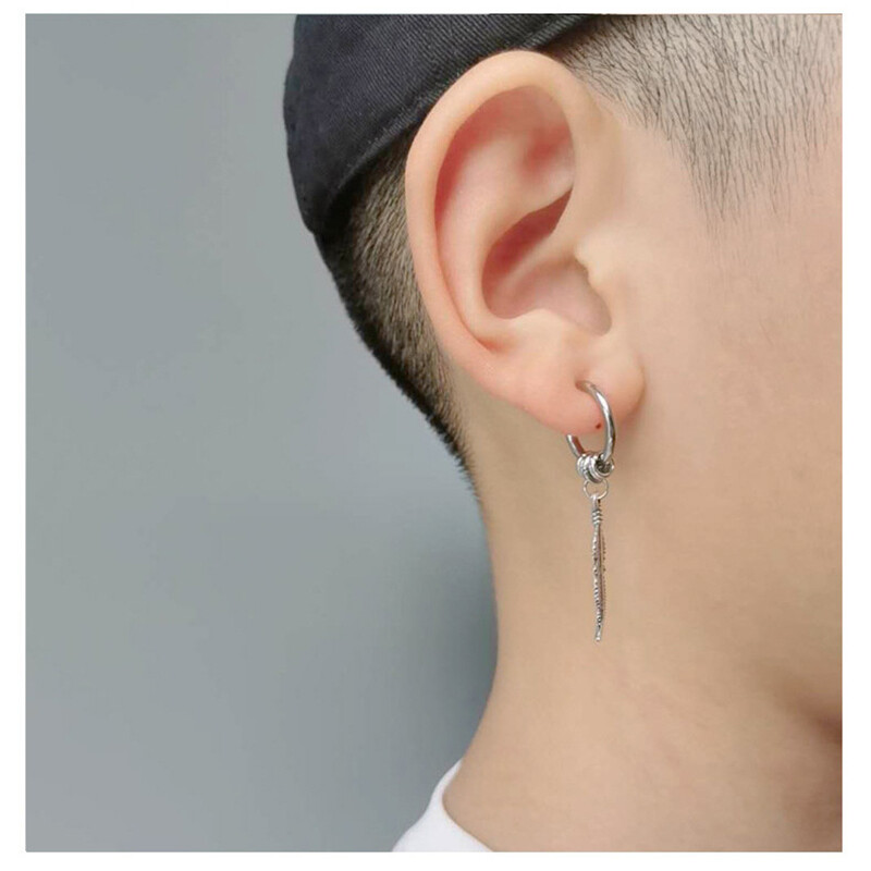 Panka vintage dizaina lapu stīpas auskari sievietēm vīriešiem rotaslietas aksesuāri melni nerūsējošā spalvu auskari Brincos