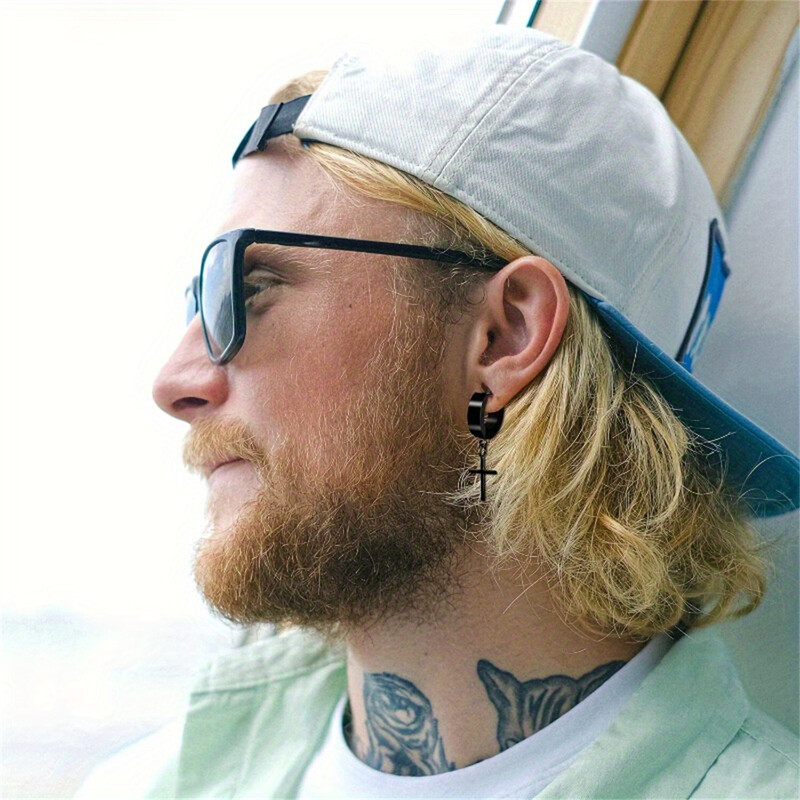 30gab 316L nerūsējošā tērauda krustveida auskaru komplekts vīriešiem sievietēm, Tragus spirālveida auss skrimšļa hipoalerģiskas pīrsinga rotaslietas