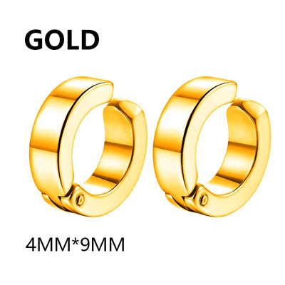 2 db rozsdamentes acél kapocs, nem piercinges női fülbevaló férfiaknak fekete arany színű kereszt gótikus punk rock csepp Pendiente ékszer