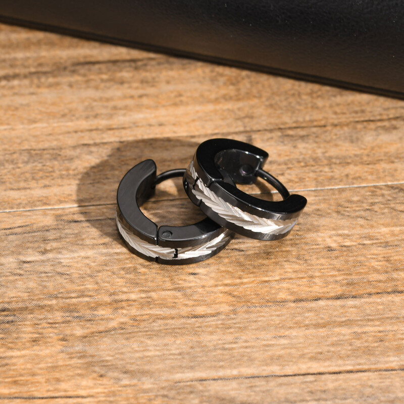 Új rozsdamentes acél karikafülbevaló férfiaknak, vízálló kéttónusú Huggies fülbevaló, divatos egyszerű ékszerajándékok