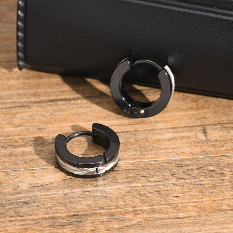 Új rozsdamentes acél karikafülbevaló férfiaknak, vízálló kéttónusú Huggies fülbevaló, divatos egyszerű ékszerajándékok