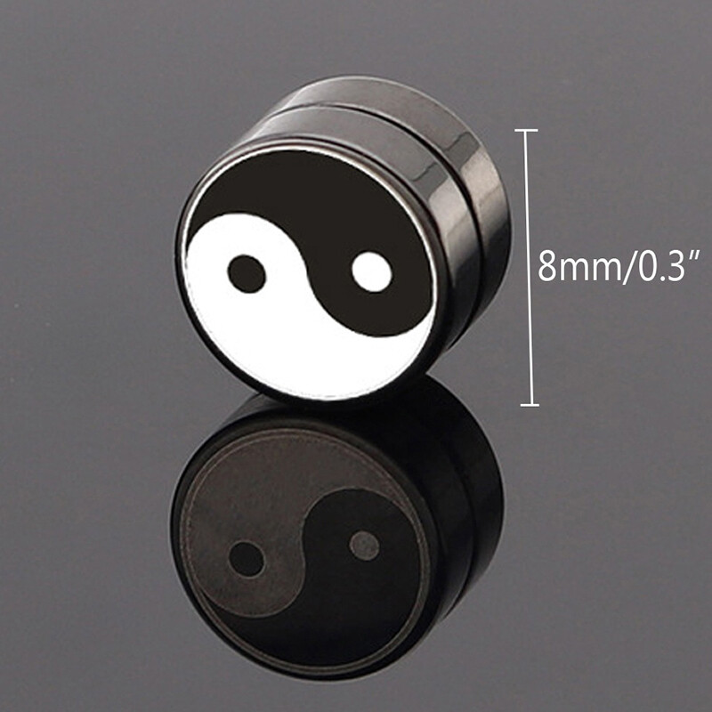 1 vnt. juodas magnetinis netikras ausų segtukas Tragus auskarų rinkinys kištukas be auskarų spaustuko Vyriški nerūdijančio plieno apskritimo magnetai papuošalai Dovanos