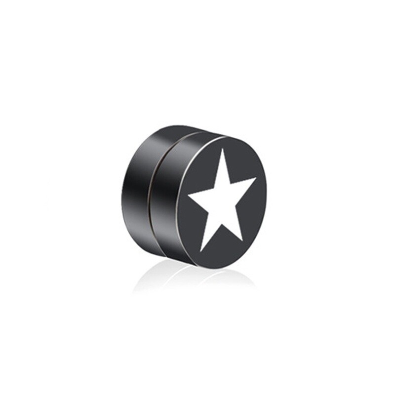 1 vnt. juodas magnetinis netikras ausų segtukas Tragus auskarų rinkinys kištukas be auskarų spaustuko Vyriški nerūdijančio plieno apskritimo magnetai papuošalai Dovanos