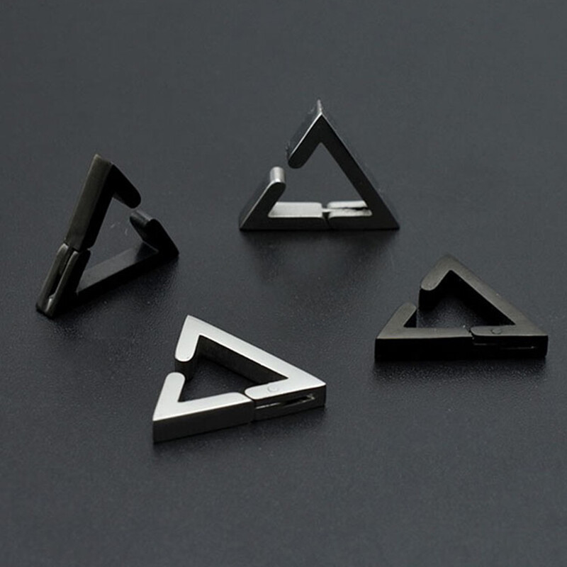 1Gb Panka trīsstūra auss kaula stīpas auskari sievietēm vīriešiem nerūsējošā tērauda auskaru ausu sprādzes klipsis uz auskara skrimšļa Tragus