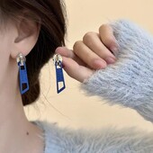 Minority Design Neregulāra metāla rāvējslēdzēja auskari Sudraba adatas pīrsinga auskari vīriešiem Sieviešu rotaslietas dāvanas