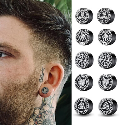 Gothic punk Nordic Viking Vyrai Moteriški Magnetiniai Magnetiniai Auskarai Nerūdijančio plieno Nevėriami auskarai vaikinui