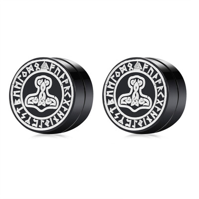 Gothic punk Nordic Viking Vīriešu Sieviešu Spēcīgi Magnētiski Magnētiski Auskari Nerūsējošā tērauda Necaurdurošas Ausu Kniedes Puisim