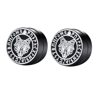 Gothic punk Nordic Viking Vīriešu Sieviešu Spēcīgi Magnētiski Magnētiski Auskari Nerūsējošā tērauda Necaurdurošas Ausu Kniedes Puisim