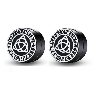 Gothic punk Nordic Viking Vīriešu Sieviešu Spēcīgi Magnētiski Magnētiski Auskari Nerūsējošā tērauda Necaurdurošas Ausu Kniedes Puisim