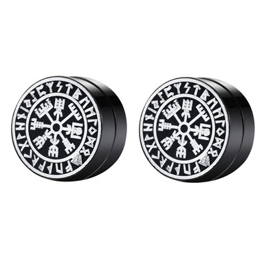 Gothic punk Nordic Viking Vīriešu Sieviešu Spēcīgi Magnētiski Magnētiski Auskari Nerūsējošā tērauda Necaurdurošas Ausu Kniedes Puisim