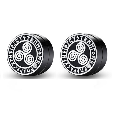 Gothic punk Nordic Viking Vīriešu Sieviešu Spēcīgi Magnētiski Magnētiski Auskari Nerūsējošā tērauda Necaurdurošas Ausu Kniedes Puisim