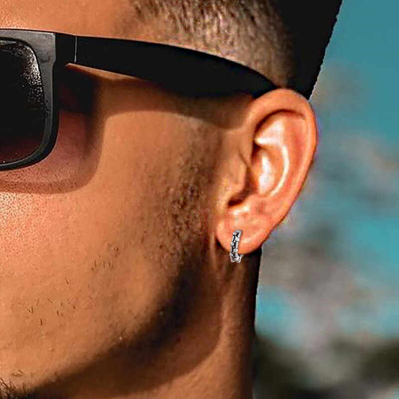 Vnox Anti Allergy rozsdamentes acél karikás fülbevaló, kis kerek Huggies fülbevaló, punk rock férfi füles ékszerek