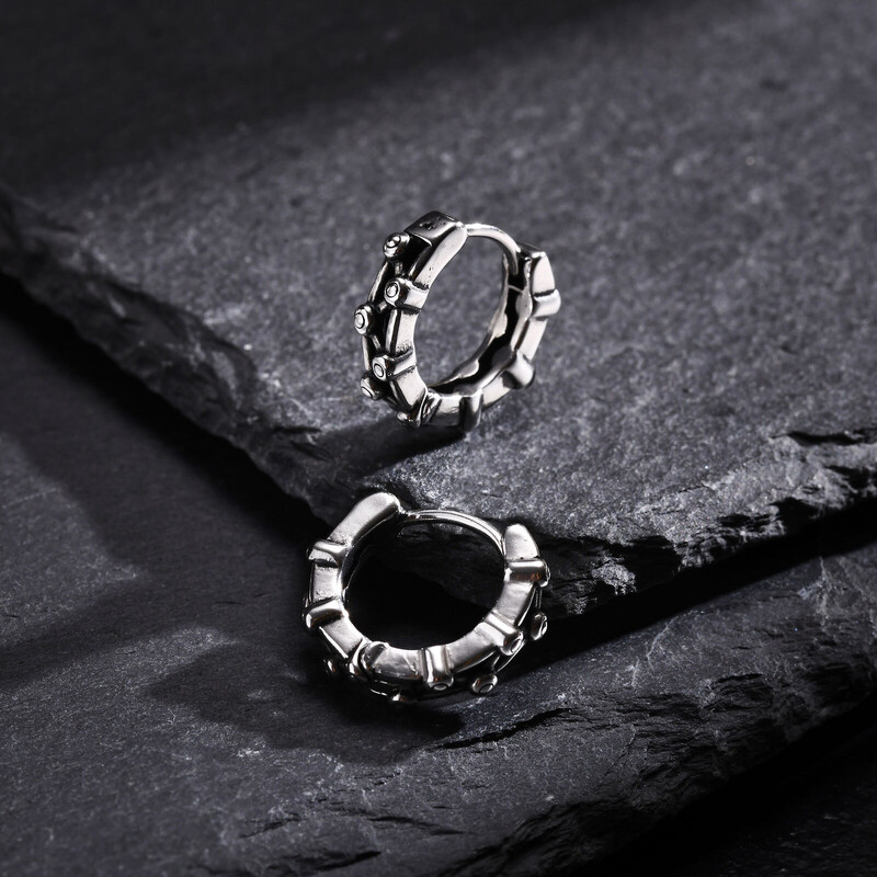 Vnox Anti Allergy rozsdamentes acél karikás fülbevaló, kis kerek Huggies fülbevaló, punk rock férfi füles ékszerek