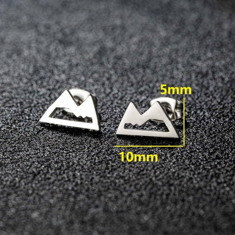 Shuangshuo 1 pora retro sniego kalnų auskarai vyrams Minimalistiniai nerūdijančio plieno smailės formos papuošalai auskarai alpinistui Dovana