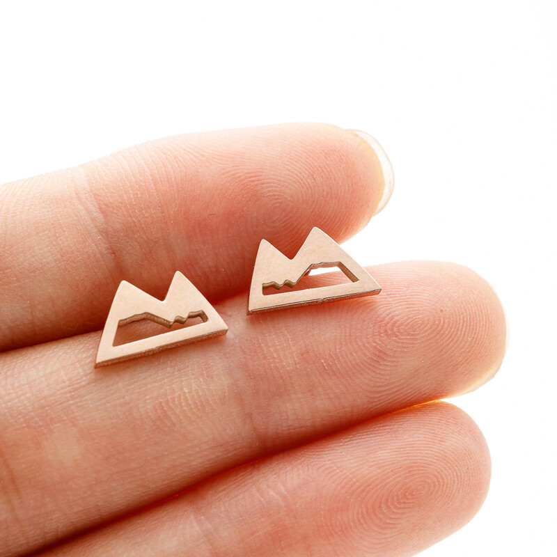 Shuangshuo 1 pora retro sniego kalnų auskarai vyrams Minimalistiniai nerūdijančio plieno smailės formos papuošalai auskarai alpinistui Dovana