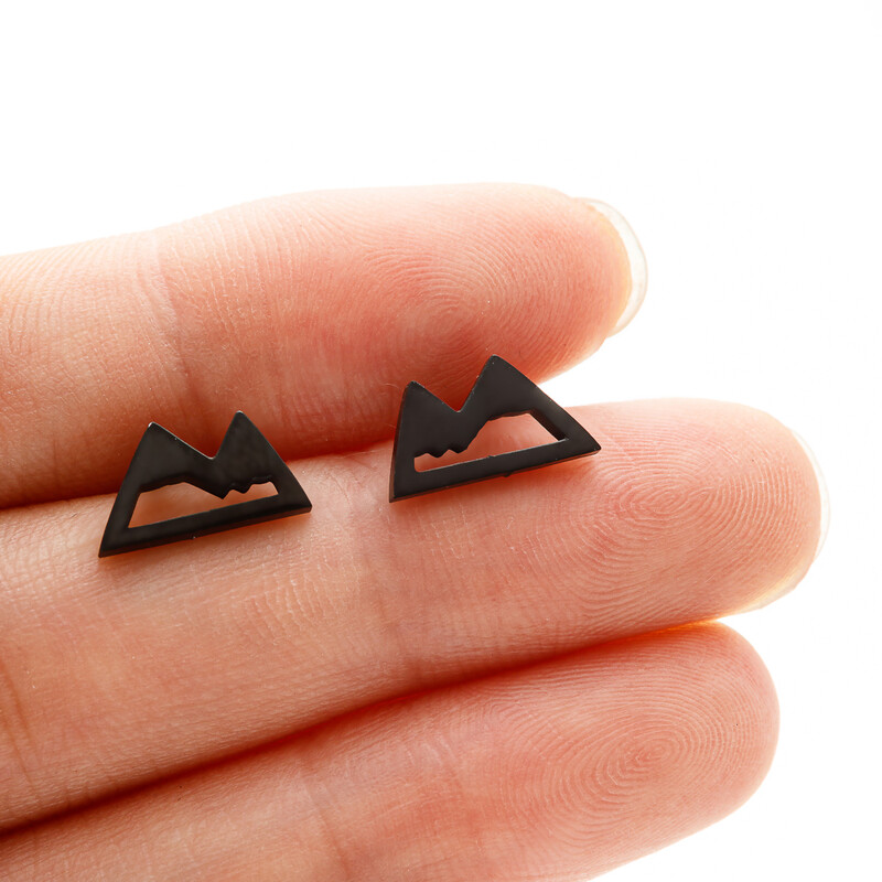 Shuangshuo 1 pora retro sniego kalnų auskarai vyrams Minimalistiniai nerūdijančio plieno smailės formos papuošalai auskarai alpinistui Dovana