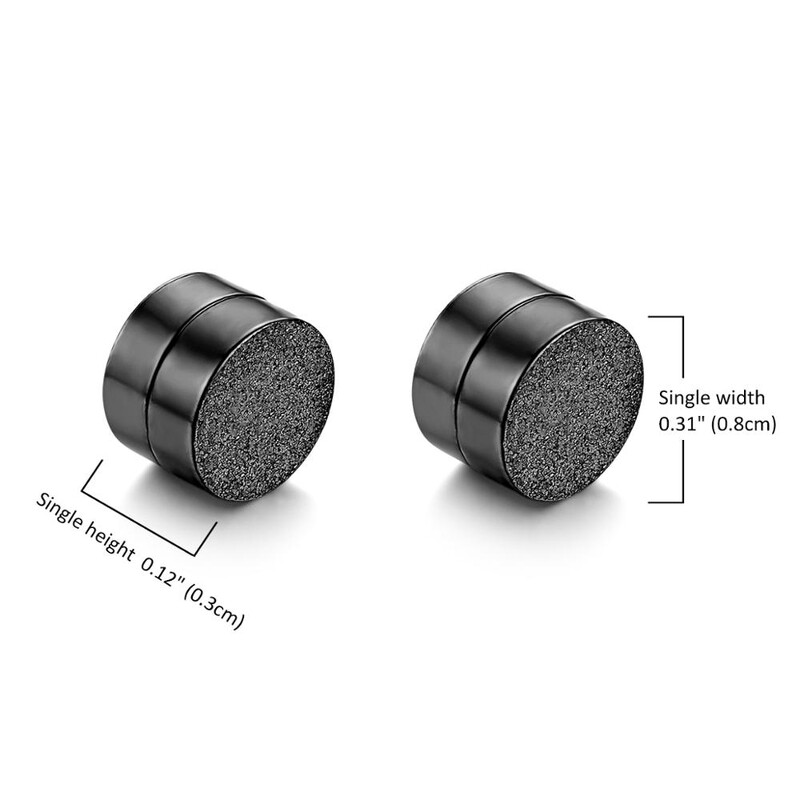 BONISKISS Punk Hip-hop Spēcīgs Magnētisks Magnētiskais Ausu Kniega Komplekts Bez Caurduršanas Auskari Melni Matēti Nerūsējošā tērauda Vīriešu Rotaslietas