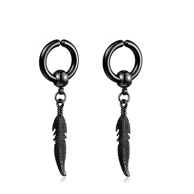 1 pereche de cercei cu șuruburi magnetice din oțel inoxidabil negru pentru bărbați și femei.