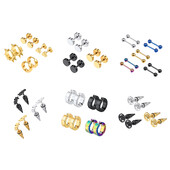 U7 3/4 pāri/komplekts Nerūsējošā tērauda auskaru komplekti vīriešiem Sieviešu smailes apaļas kniedes apaļas lodveida sirds zvaigzne vienkāršas unisex ikdienas rotaslietas