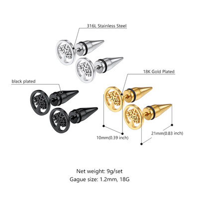 U7 3/4 pāri/komplekts Nerūsējošā tērauda auskaru komplekti vīriešiem Sieviešu smailes apaļas kniedes apaļas lodveida sirds zvaigzne vienkāršas unisex ikdienas rotaslietas