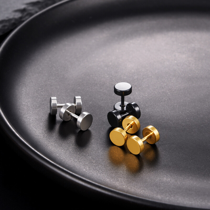 U7 3/4 pāri/komplekts Nerūsējošā tērauda auskaru komplekti vīriešiem Sieviešu smailes apaļas kniedes apaļas lodveida sirds zvaigzne vienkāršas unisex ikdienas rotaslietas