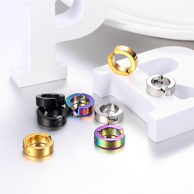 U7 3/4 pāri/komplekts Nerūsējošā tērauda auskaru komplekti vīriešiem Sieviešu smailes apaļas kniedes apaļas lodveida sirds zvaigzne vienkāršas unisex ikdienas rotaslietas