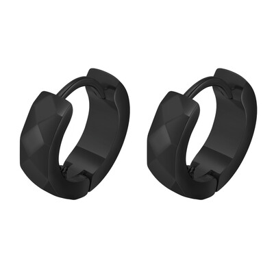 Vnox geometrijske prstenaste naušnice za muškarce, žene, jednostavne vodootporne huggie naušnice od nehrđajućeg čelika, crna srebrna zlatna boja