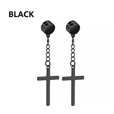 Set de 2 bucăți punk pentru bărbați cu magnet puternic pentru urechi, cercei fără piercing, cercei falși, cadou pentru iubitul iubitului, bijuterii, cadou