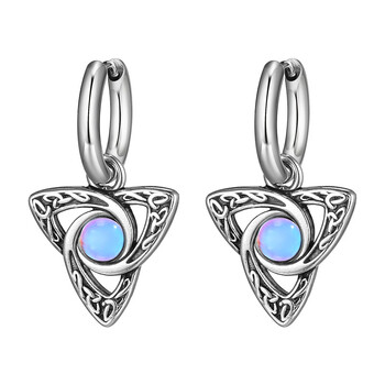 Σκουλαρίκια Moonstone Celtic Knot για άντρες Αγόρια, Σκουλαρίκια από ανοξείδωτο ατσάλι, Punk Hip Hop Rock Rap Cool κοσμήματα Δώρα