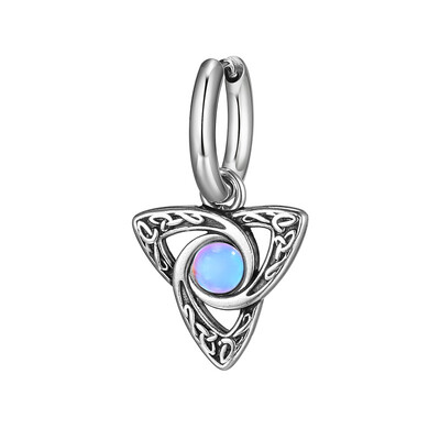 Naušnice s keltskim čvorom s mjesečevim kamenom za muškarce i dječake, naušnice s prstenom od nehrđajućeg čelika, punk hip hop rock rep cool nakit dodaci darovi