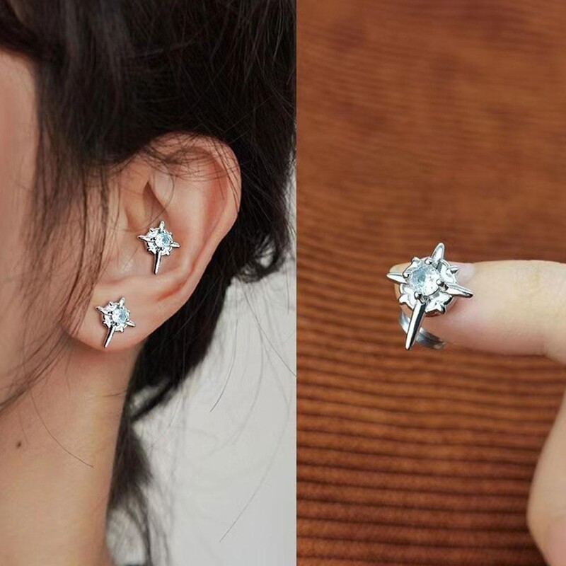 1Pair Fashion North Star Magnet ausų segtukas vyrams be skylučių ausims Auskarai Moteriški Paprasti papuošalai Kasdienis dekoravimas Z5X9