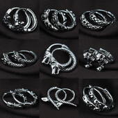 Panka personība serpentīna galvaskauss pūķa lapsas stīpām auskari no nerūsējošā tērauda vīriešiem sievietēm rotaslietas auskari