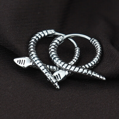 Panka personība serpentīna galvaskauss pūķa lapsas stīpām auskari no nerūsējošā tērauda vīriešiem sievietēm rotaslietas auskari