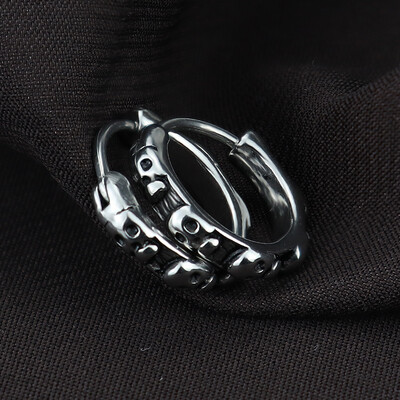 Panka personība serpentīna galvaskauss pūķa lapsas stīpām auskari no nerūsējošā tērauda vīriešiem sievietēm rotaslietas auskari