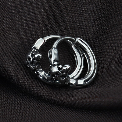 Panka personība serpentīna galvaskauss pūķa lapsas stīpām auskari no nerūsējošā tērauda vīriešiem sievietēm rotaslietas auskari