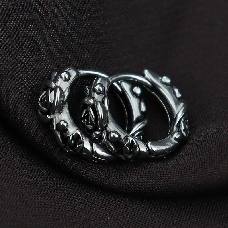 Panka personība serpentīna galvaskauss pūķa lapsas stīpām auskari no nerūsējošā tērauda vīriešiem sievietēm rotaslietas auskari