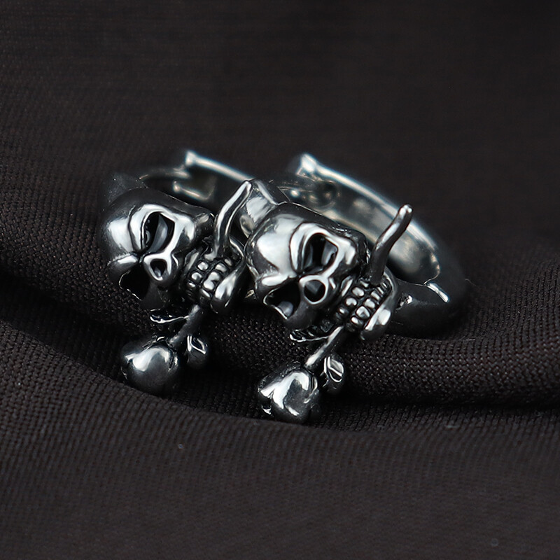 Panka personība serpentīna galvaskauss pūķa lapsas stīpām auskari no nerūsējošā tērauda vīriešiem sievietēm rotaslietas auskari