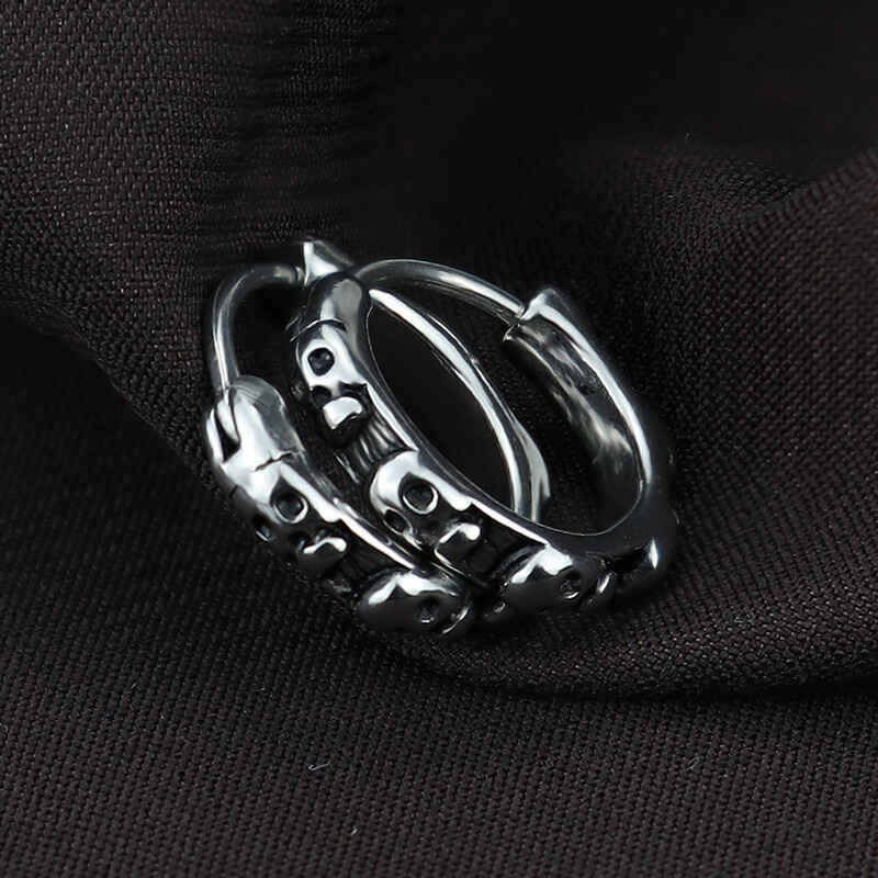 Panka personība serpentīna galvaskauss pūķa lapsas stīpām auskari no nerūsējošā tērauda vīriešiem sievietēm rotaslietas auskari