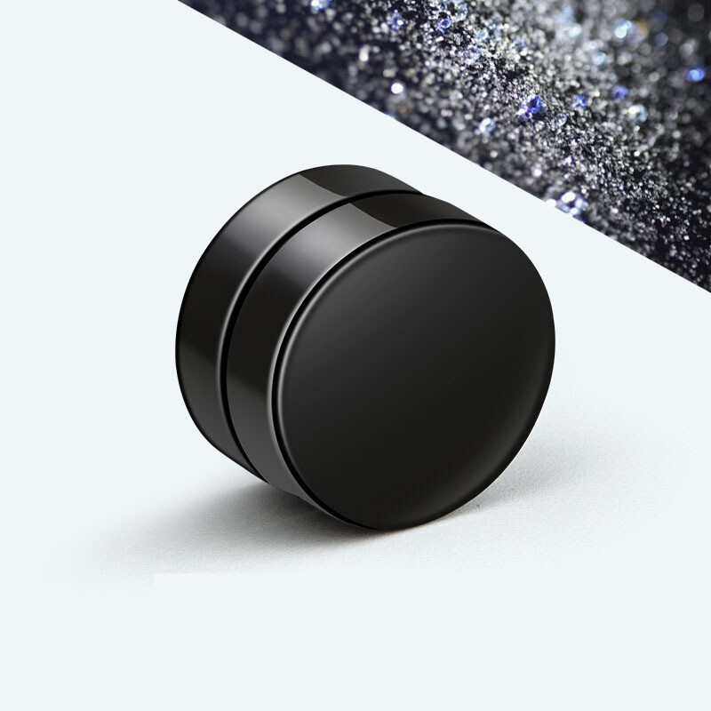 1/6 pāri nerūsējošā tērauda magnētiski auskari vīriešiem sievietēm unisex melns CZ magnēts, necaurdurošs auskaru komplekts, rotaslietas dāvana