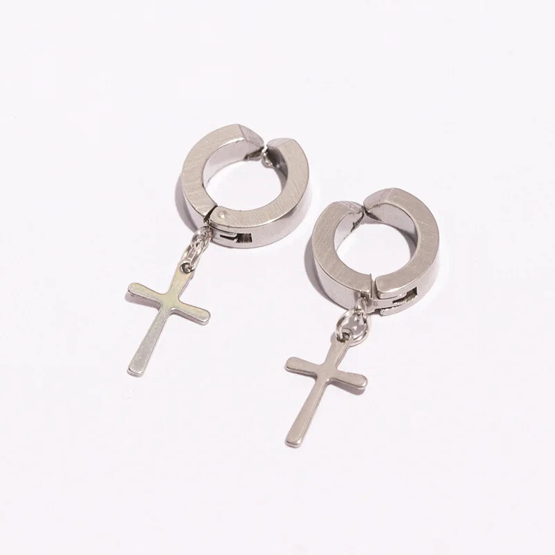 Punk Cercei cu magnet puternic pentru bărbați, cu inele din oțel inoxidabil, cercei cu ecartament fals, bijuterii, cadou