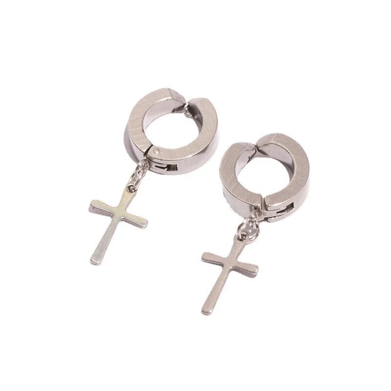 Punk Cercei cu magnet puternic pentru bărbați, cu inele din oțel inoxidabil, cercei cu ecartament fals, bijuterii, cadou