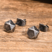 Retro pilki geometriniai auskarai vyrams berniukams, nerūdijančio plieno vyriški auskarai, roko pankroko pramoniniai papuošalai dovanos