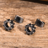 Cercei cu șuruburi din oțel inoxidabil pentru bărbați și băieți, șuruburi retro gri, bijuterii rock punk, cadouri de aniversare