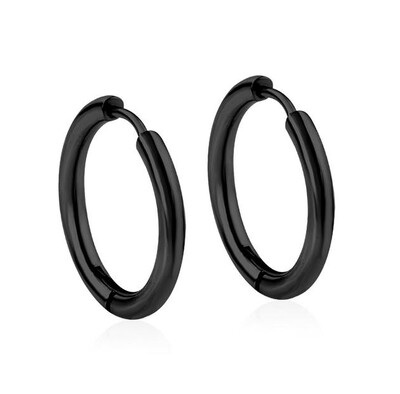 Punk nerūdijančio plieno auskarai vyrams Moteriški auskarai su lanku Maži juodi apvalūs auskarai auskarai Huggie Paprasti berniukui Nauji Pop papuošalai