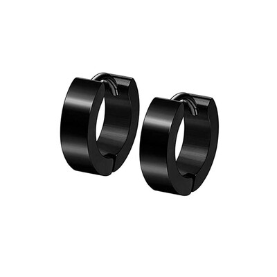 Punk nerūdijančio plieno auskarai vyrams Moteriški auskarai su lanku Maži juodi apvalūs auskarai auskarai Huggie Paprasti berniukui Nauji Pop papuošalai