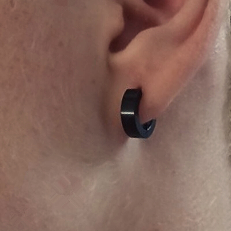 Punk nerūdijančio plieno auskarai vyrams Moteriški auskarai su lanku Maži juodi apvalūs auskarai auskarai Huggie Paprasti berniukui Nauji Pop papuošalai