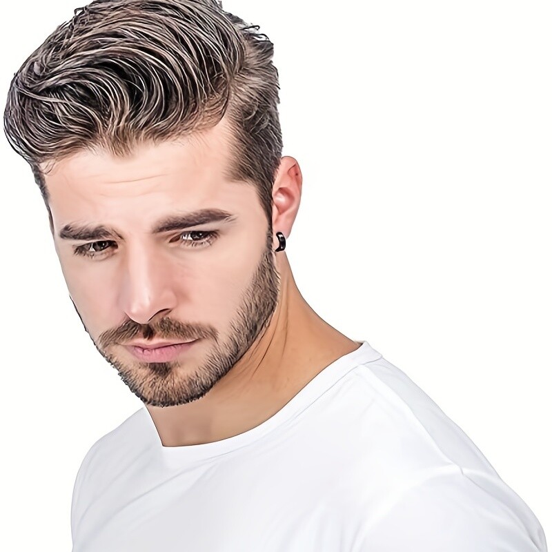 Punk nerūdijančio plieno auskarai vyrams Moteriški auskarai su lanku Maži juodi apvalūs auskarai auskarai Huggie Paprasti berniukui Nauji Pop papuošalai